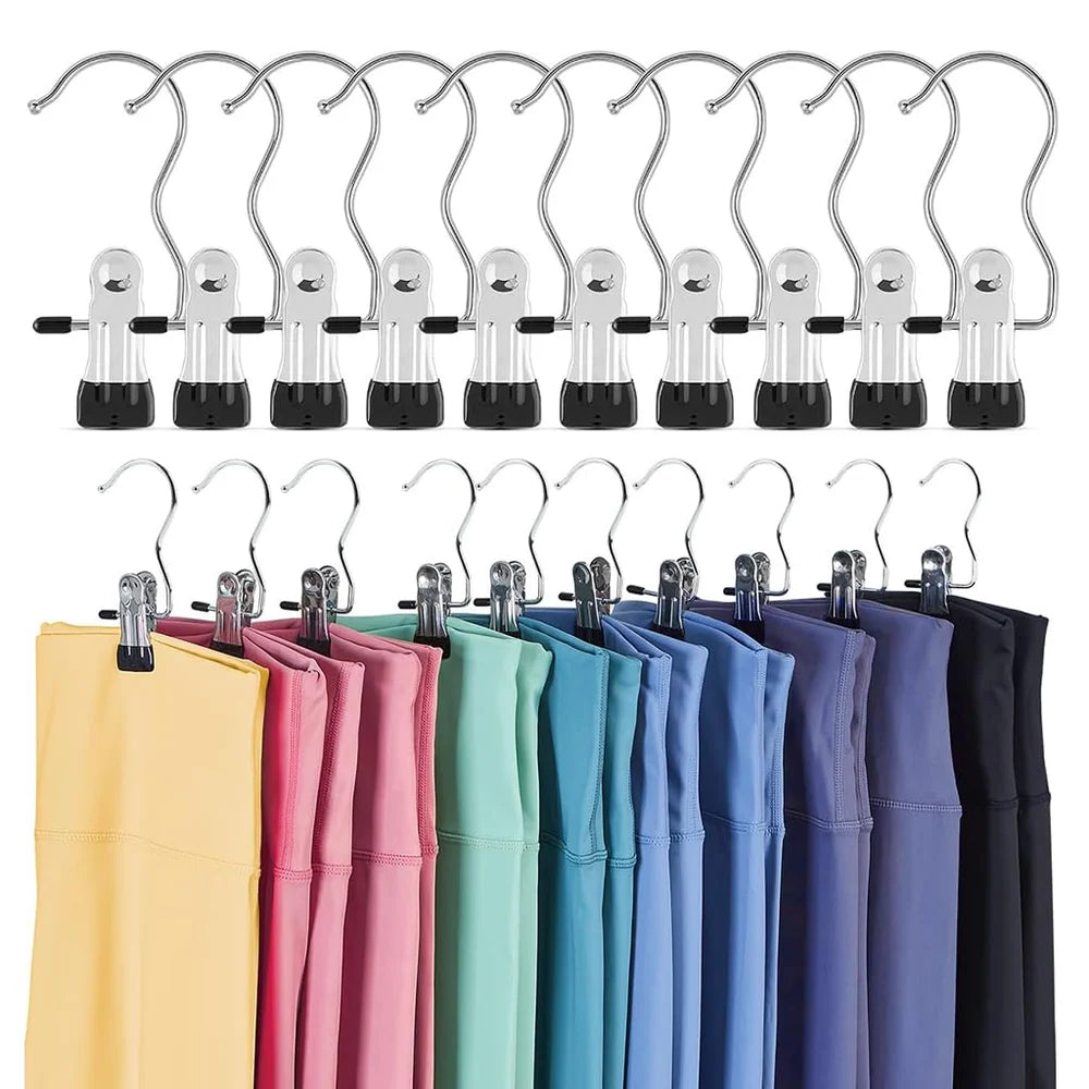 2PCS Hanging Clips Multifunctional Portable Hanging Clips Clothes Pants Hanger