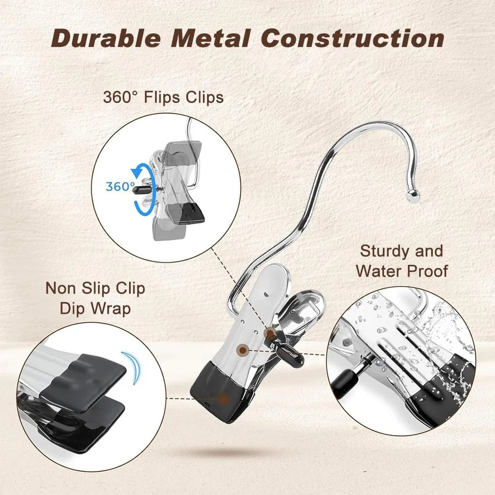 2PCS Hanging Clips Multifunctional Portable Hanging Clips Clothes Pants Hanger