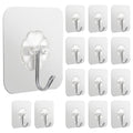 Transparent Self-Adhesive Hooks (Pack of 12)