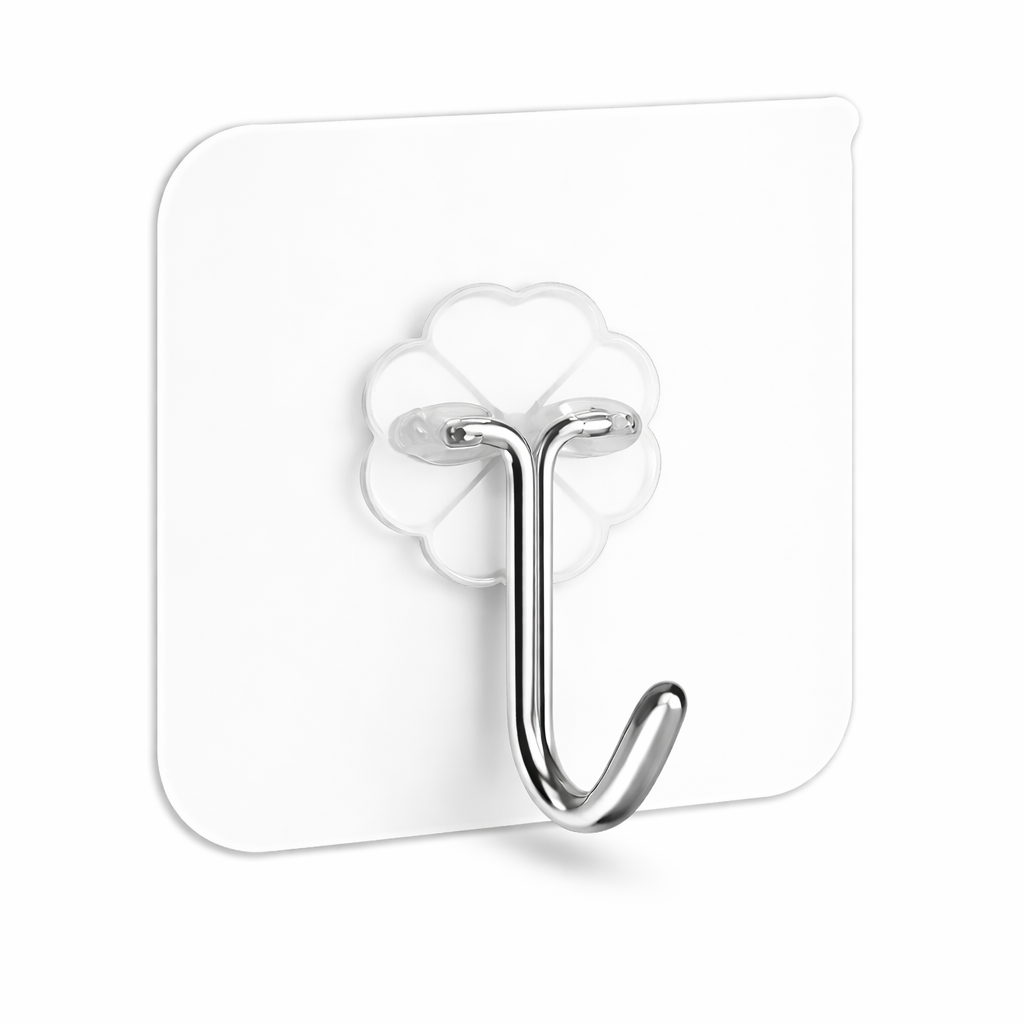 Transparent Self-Adhesive Hooks (Pack of 12)